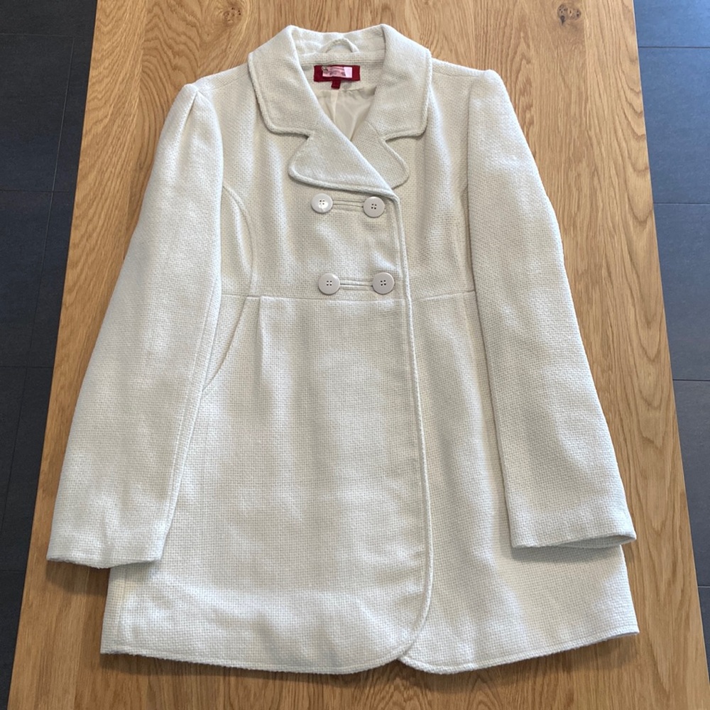 Coffee Shop Cream Colored Pea Coat